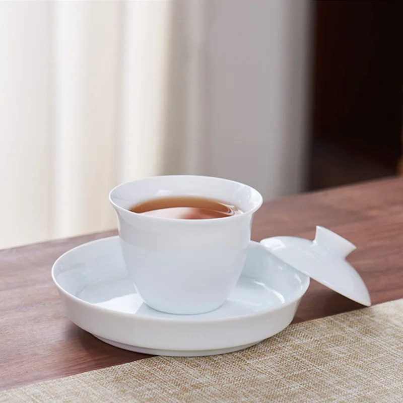 Handmade White Porcelain Gaiwan Set Modern Simple Home Ceramic Art Teaching Training Making
Handmade White Porcelain Gaiwan Set Modern Simple Home Ceramic Art Teaching Training Making