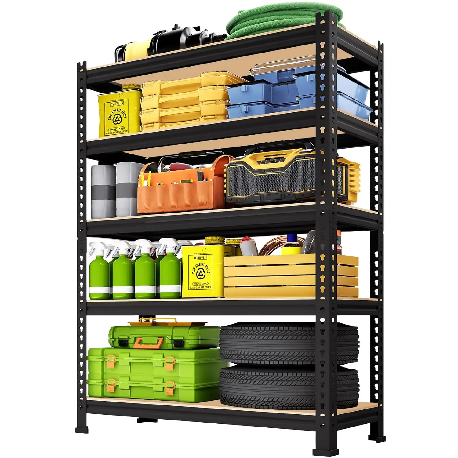 5-Tier Metal Storage Shelves: Heavy Duty Garage Shelving Adjustable Shelves for Storage - Black Utility Rack Shelf, Customized
5-Tier Metal Storage Shelves: Heavy Duty Garage Shelving Adjustable Shelves for Storage - Black Utility Rack Shelf, Customized