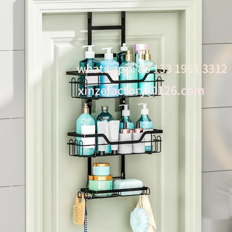 Customizable 1pc Hanging Storage Rack Over the Door Bathroom Shower storage shelf Punch free Black
Customizable 1pc Hanging Storage Rack Over the Door Bathroom Shower storage shelf Punch free Black