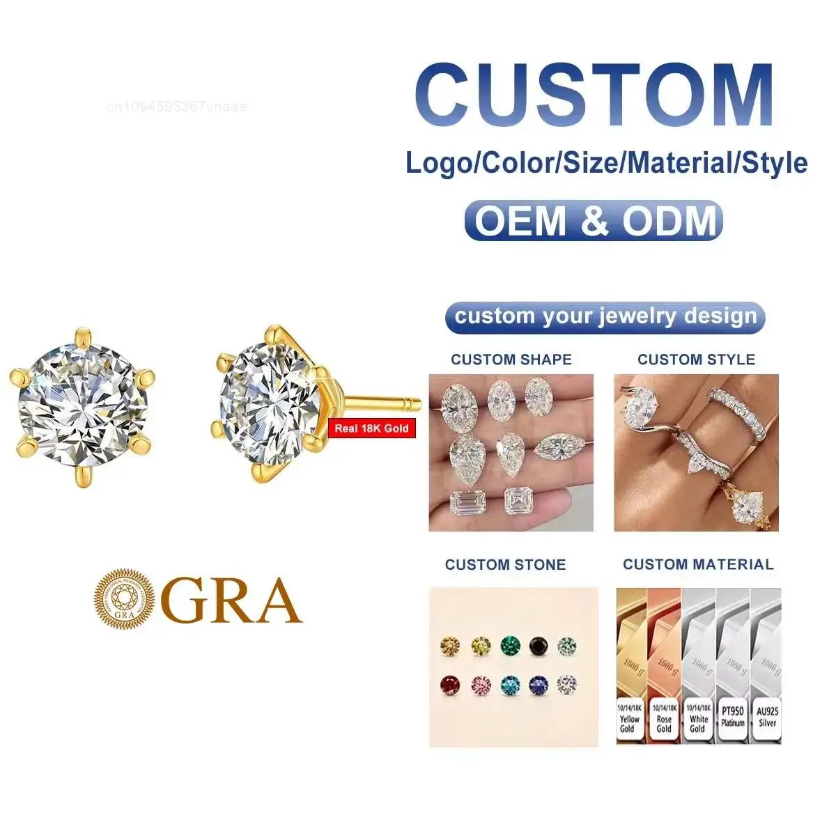Fine Jewellery Earrings 0.3ct 0.5ct 1ct 2ct Moissanite Diamond Woman Gift Engagement 6 Claws Hollow 18K Gold Earrings
Fine Jewellery Earrings 0.3ct 0.5ct 1ct 2ct Moissanite Diamond Woman Gift Engagement 6 Claws Hollow 18K Gold Earrings