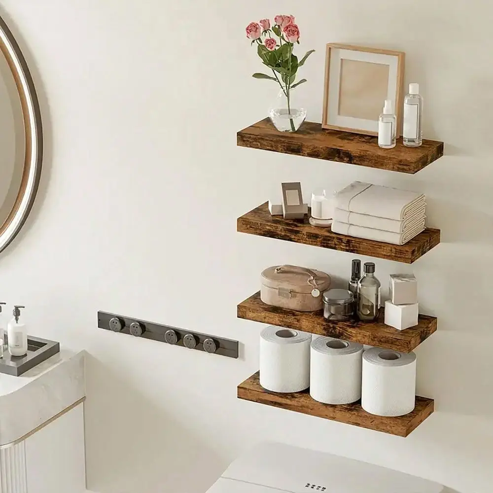 Sets 15.8in Floating Shelves, Rustic Finish Wall Shelves, Shelves For Wall Decor, With Invisible Brackets For Bathroom, Living
Sets 15.8in Floating Shelves, Rustic Finish Wall Shelves, Shelves For Wall Decor, With Invisible Brackets For Bathroom, Living