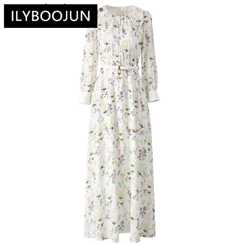 Модное дизайнерское осеннее длинное платье ILYBOOJUN, женское платье с круглым вырезом и длинными рукавами, цветочным принтом и поясом
Модное дизайнерское осеннее длинное платье ILYBOOJUN, женское платье с круглым вырезом и длинными рукавами, цветочным принтом и поясом