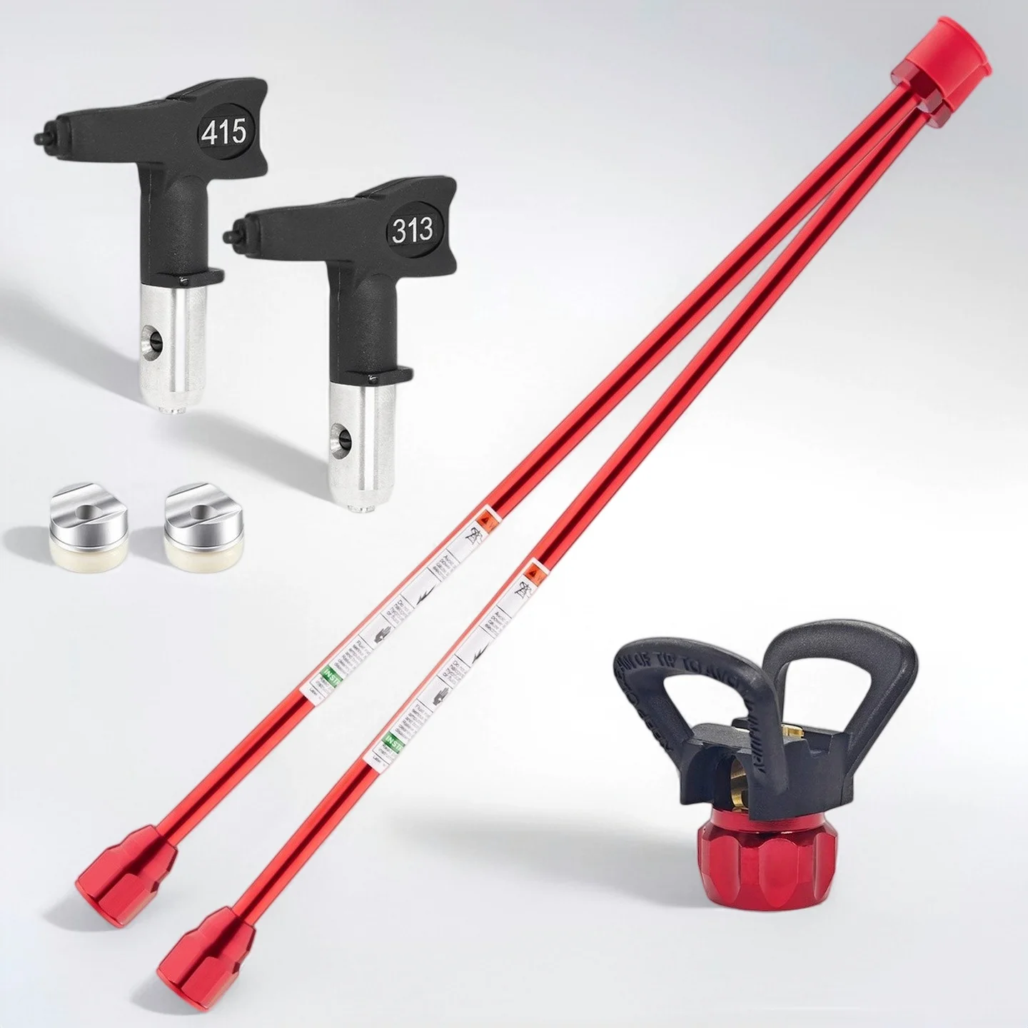 5Pcs Airless Paint Sprayer Kit with Extension Rods, 313/415 Nozzles & Guard
5Pcs Airless Paint Sprayer Kit with Extension Rods, 313/415 Nozzles & Guard