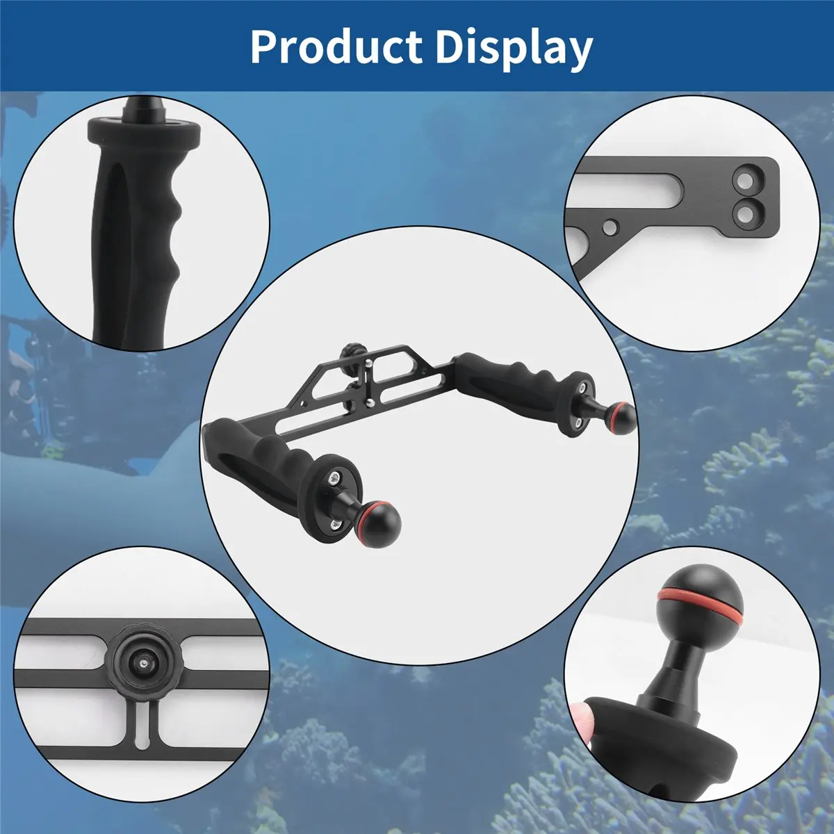 M05K Dual Handles Aluminium Alloy Tray Stabilizer for Underwater Camera Housings Diving Camera Bracket
M05K Dual Handles Aluminium Alloy Tray Stabilizer for Underwater Camera Housings Diving Camera Bracket