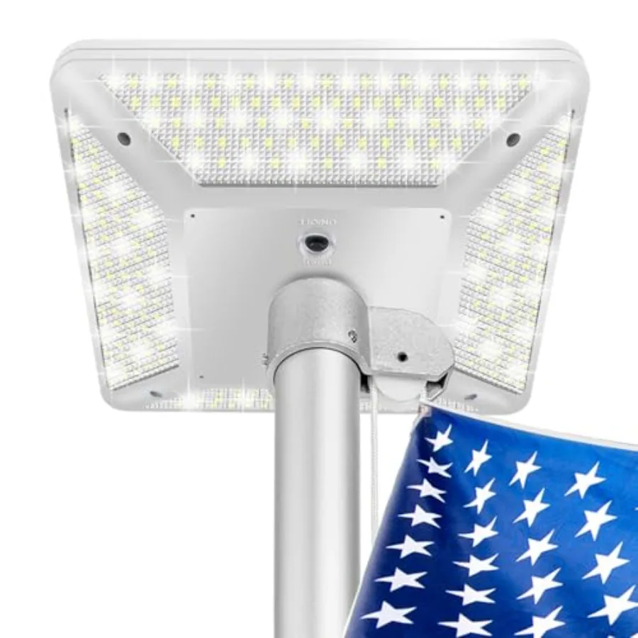 Flag Pole Light Solar Powered 320LED 3000LM Flagpole Solar Light 100% Coverage Flag IP65 Waterproof Light Up American Flag Outd
Flag Pole Light Solar Powered 320LED 3000LM Flagpole Solar Light 100% Coverage Flag IP65 Waterproof Light Up American Flag Outd