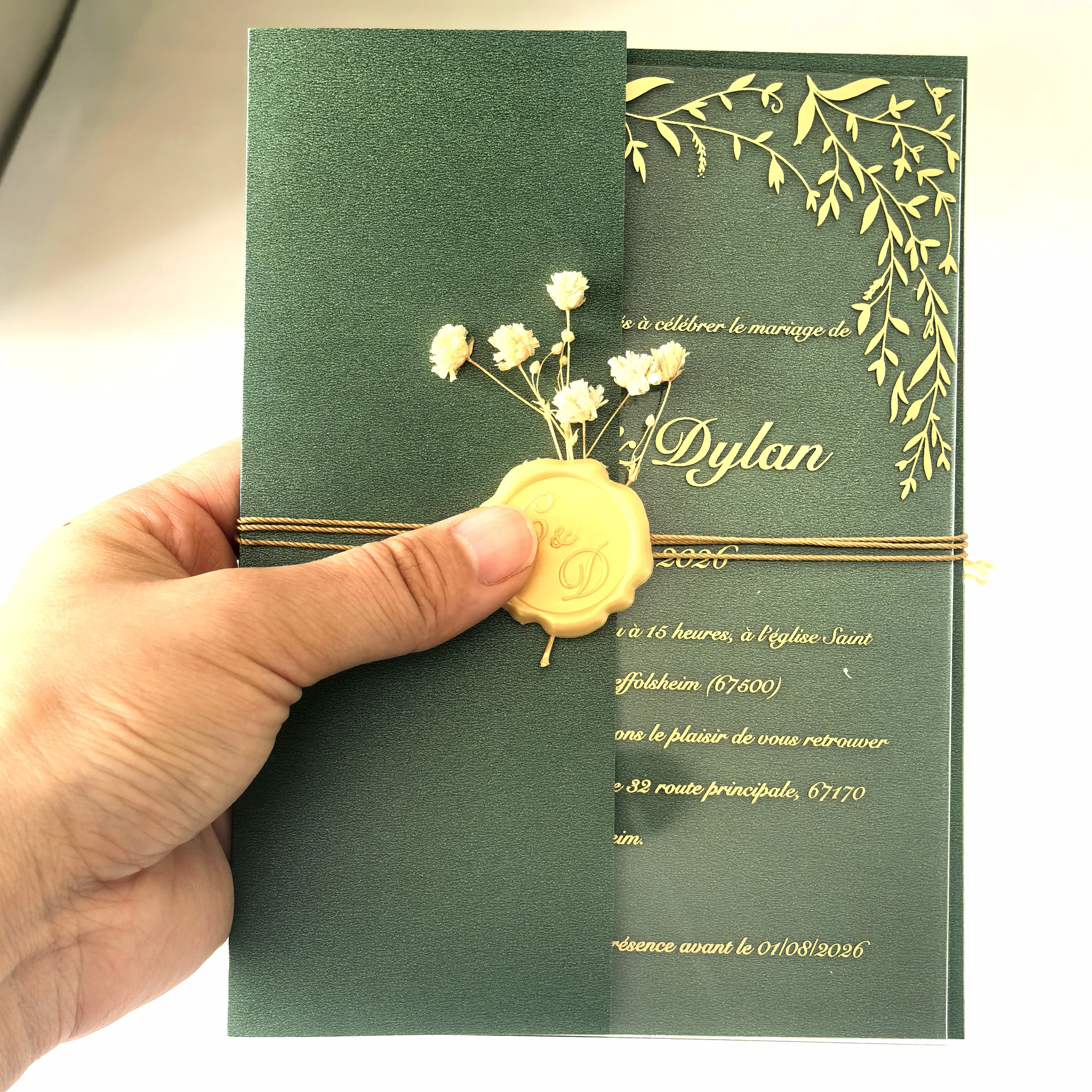 Blackish Green Envelope Transparent PVC Wedding Invitation Cards&Wrapper,Personalized Printed Gold Shiny Name,0.5mm Wrapper
Blackish Green Envelope Transparent PVC Wedding Invitation Cards&Wrapper,Personalized Printed Gold Shiny Name,0.5mm Wrapper