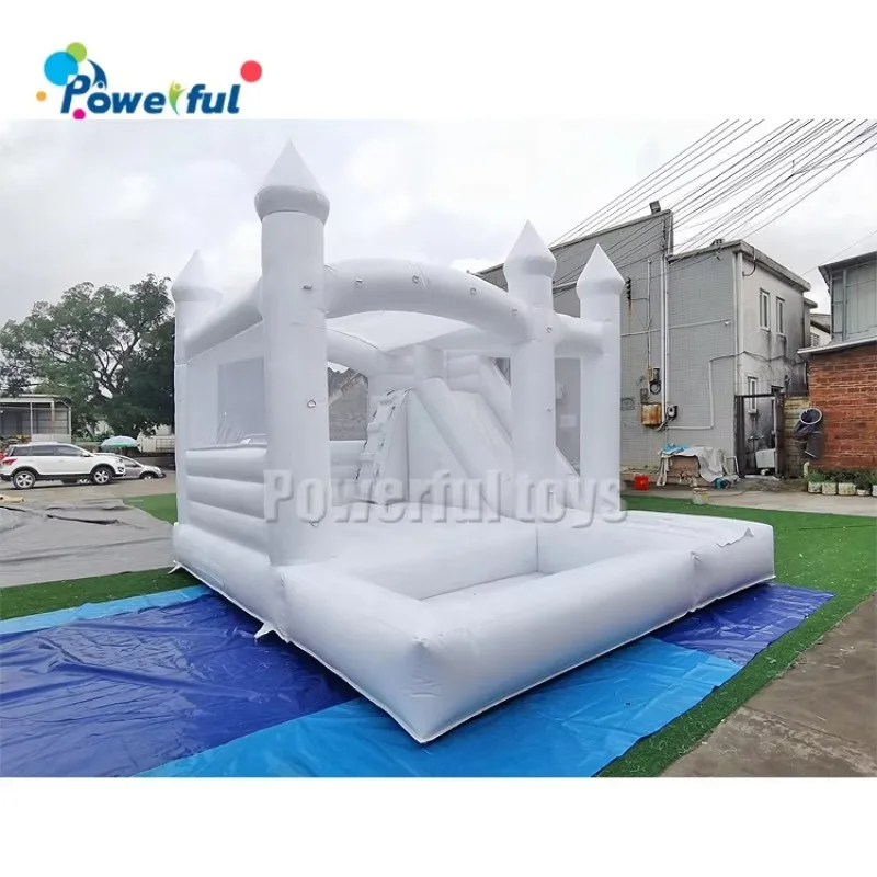 All White Jumping Bounce Slide White Inflatable Wedding Bouncy House With Ball Pit Pool
All White Jumping Bounce Slide White Inflatable Wedding Bouncy House With Ball Pit Pool