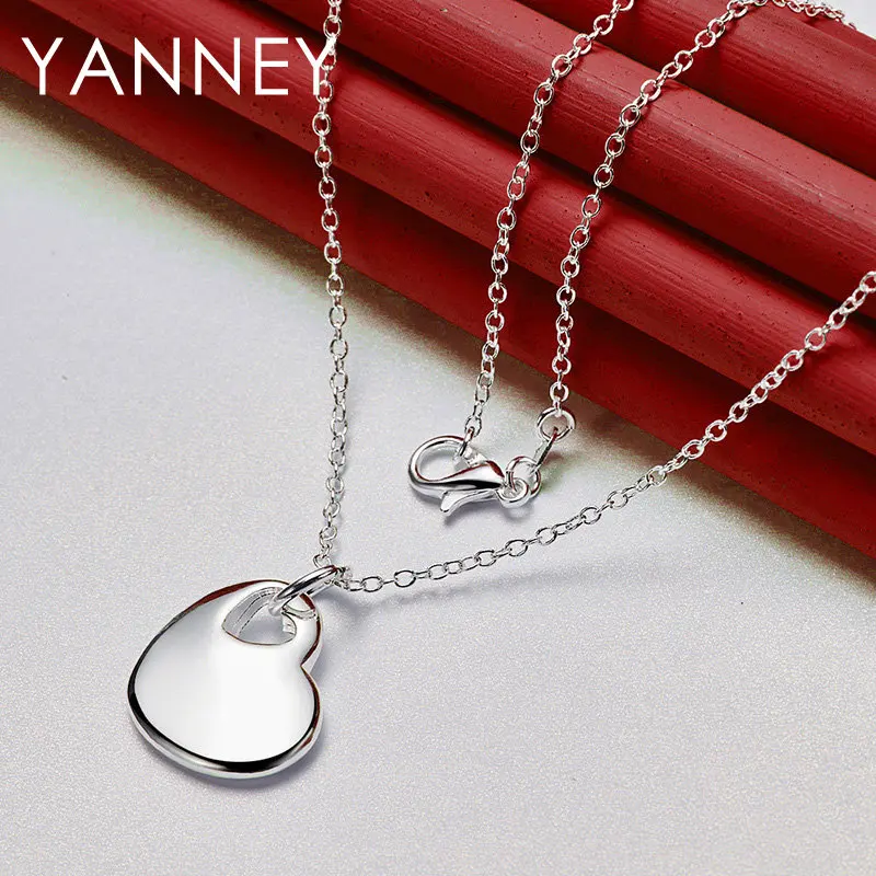 New Fashion 925 Sterling Silver 16-30 Inches Fine Heart Necklace For Woman Jewelry Charm Wedding Party Couple
New Fashion 925 Sterling Silver 16-30 Inches Fine Heart Necklace For Woman Jewelry Charm Wedding Party Couple