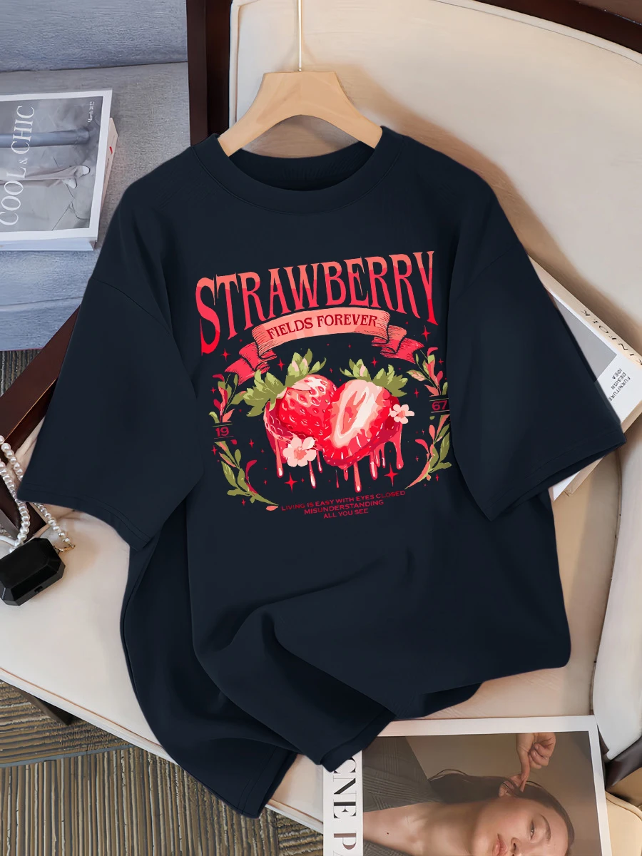 Футболки с принтом Strawberry Fields Forever, женская дышащая хлопковая футболка в стиле хип-хоп, свободная уличная одежда, универсальная повседневная одежда
Футболки с принтом Strawberry Fields Forever, женская дышащая хлопковая футболка в стиле хип-хоп, свободная уличная одежда, универсальная повседневная одежда
