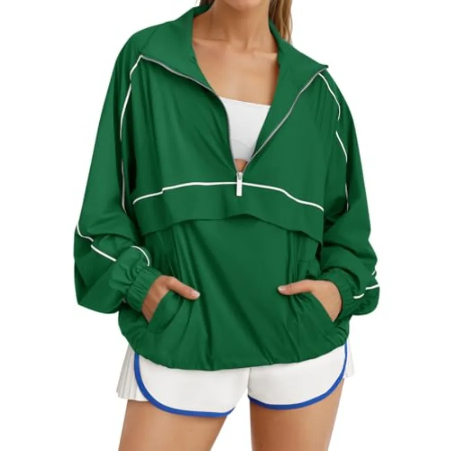 Fisoew Quarter Zip Pullover Women UPF 50+ Lightweight Windbreaker Jacket Running Hiking Outdoor Pullover with Pocket
Fisoew Quarter Zip Pullover Women UPF 50+ Lightweight Windbreaker Jacket Running Hiking Outdoor Pullover with Pocket
