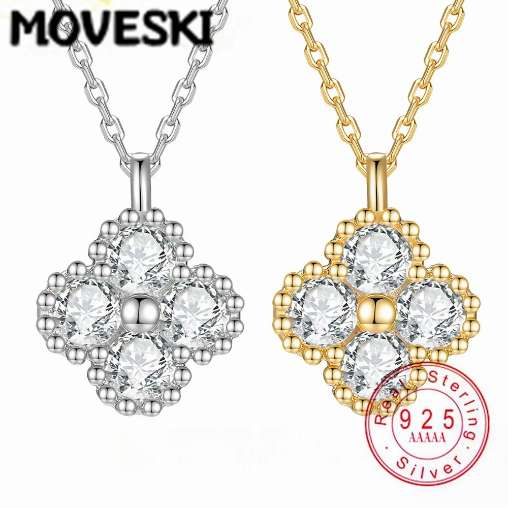 S925 Sterling Silver Geometric Flower Pendant Necklace with Moissanite Stones, Women's Elegant Charm Jewelry Gift
S925 Sterling Silver Geometric Flower Pendant Necklace with Moissanite Stones, Women's Elegant Charm Jewelry Gift