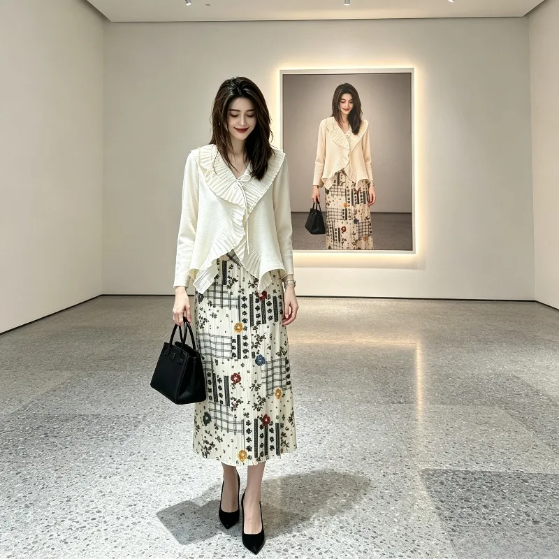 Miyake Pleated 2026 New Summer Loose Top Printed Casual Pleated Skirt Women's Fashion Set Comfortable Summer Garden Style Pleat
Miyake Pleated 2026 New Summer Loose Top Printed Casual Pleated Skirt Women's Fashion Set Comfortable Summer Garden Style Pleat