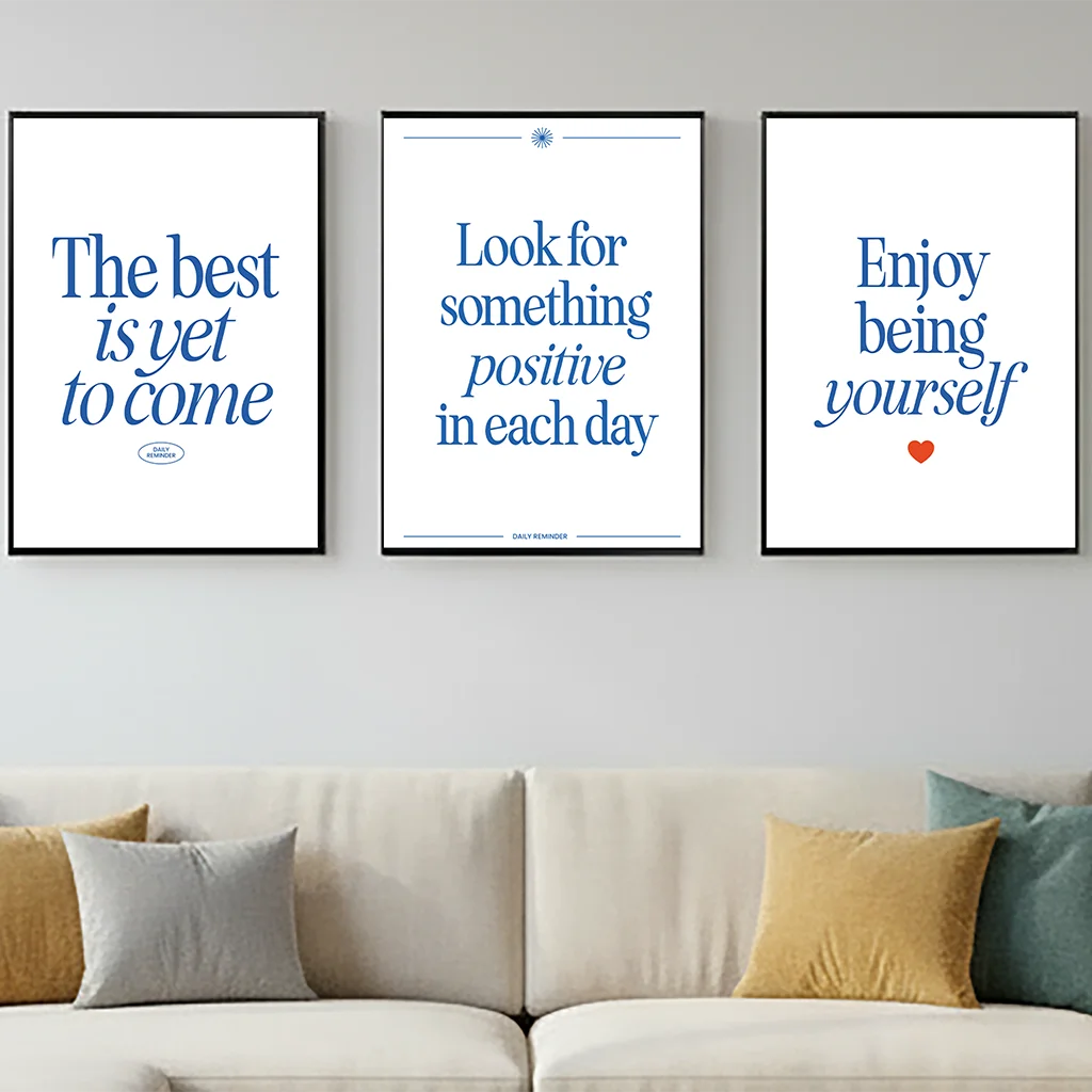 Inspirational Quotes Wall Art, Minimalist Blue Positive Canvas painting, Nordic Posters prints for Bedroom Living Room Decor
Inspirational Quotes Wall Art, Minimalist Blue Positive Canvas painting, Nordic Posters prints for Bedroom Living Room Decor