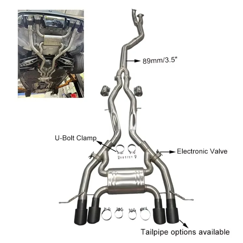 Выхлопная система Valvetronic Catback с одинарной средней трубой из нержавеющей стали 304 для G8x G80 G82 M3 M4
Выхлопная система Valvetronic Catback с одинарной средней трубой из нержавеющей стали 304 для G8x G80 G82 M3 M4
