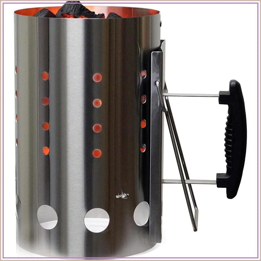Stainless Steel Charcoal Chimney Starter for Binchotan & Lump Charcoals, Heat Shield Handle, Rust Resistant
Stainless Steel Charcoal Chimney Starter for Binchotan & Lump Charcoals, Heat Shield Handle, Rust Resistant
