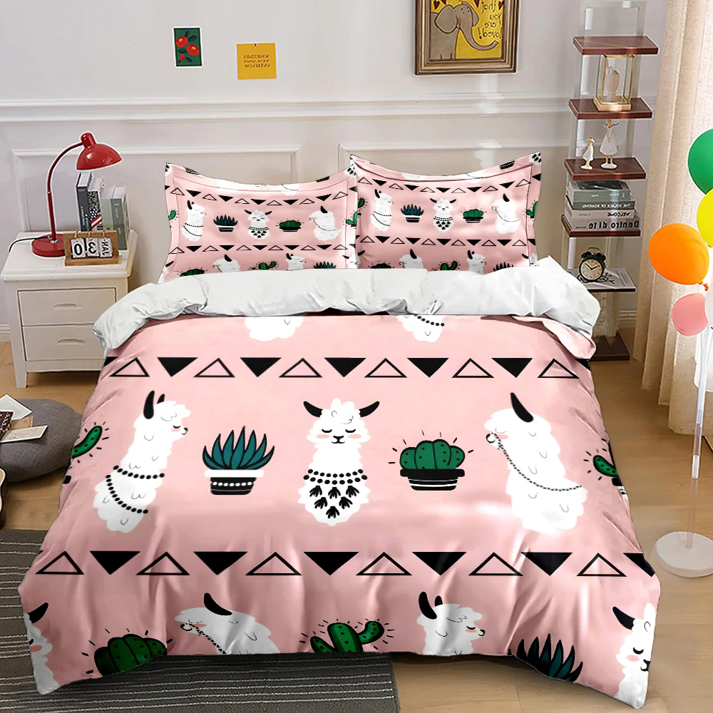 3pcs Cute llamas and cactus pattern Bedding Set 1 Duvet Cover 2 Pillowcases for Adult and Children Luxury Gift Full Size
3pcs Cute llamas and cactus pattern Bedding Set 1 Duvet Cover 2 Pillowcases for Adult and Children Luxury Gift Full Size