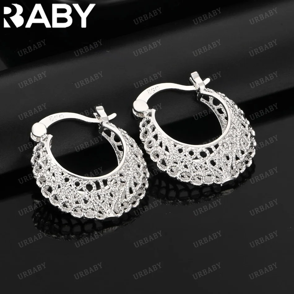URBABY 925 Sterling Silver Hollow Hoop Earrings For Women Wedding Engagement Party Fashion Charm Jewelry Gift
URBABY 925 Sterling Silver Hollow Hoop Earrings For Women Wedding Engagement Party Fashion Charm Jewelry Gift