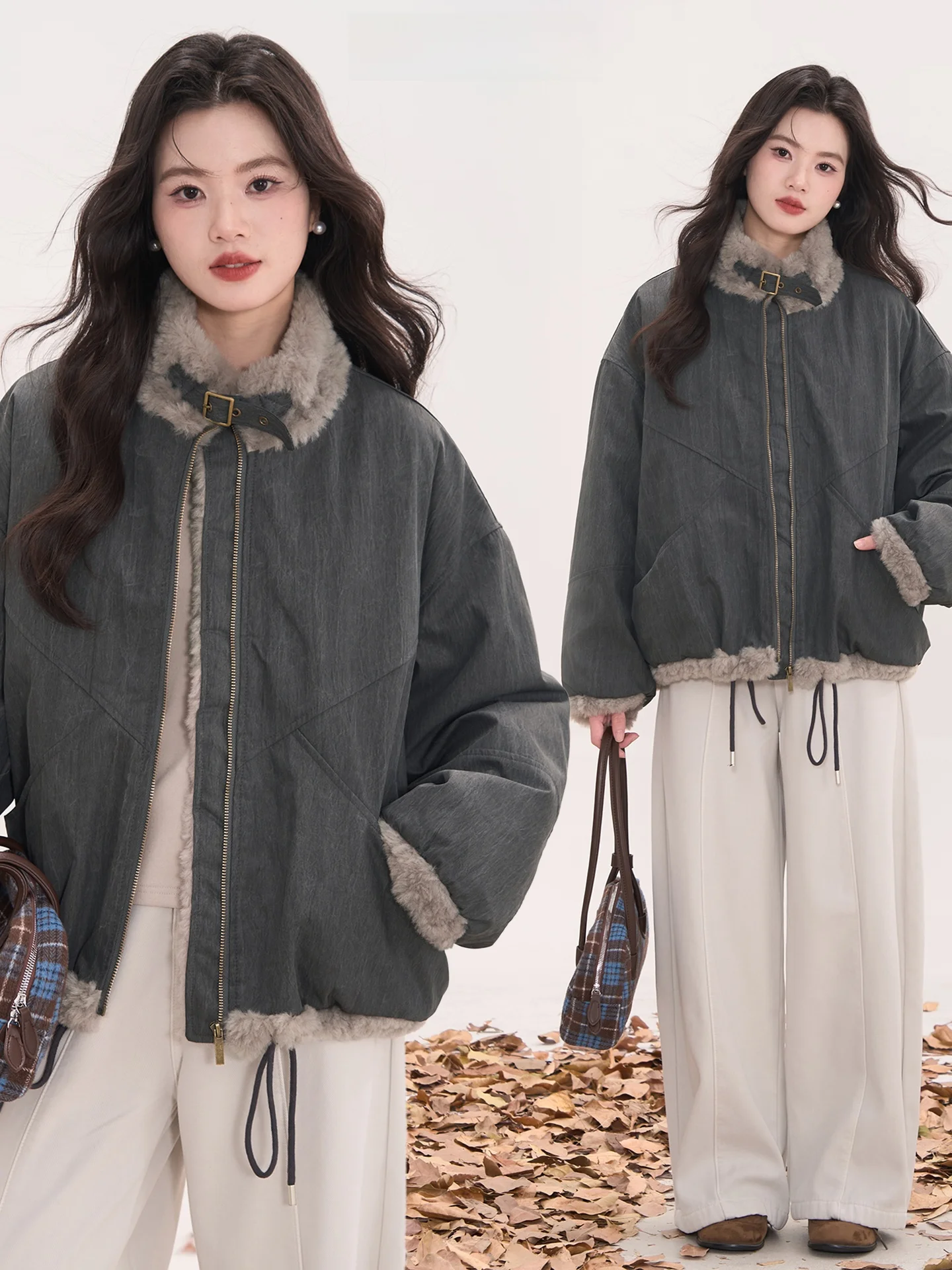 Thiened Fce Women's Jaet Coat Casual Sle Retro Procing Long Sve Zipper Closure No Hat Included Winter Outerwear
Thiened Fce Women's Jaet Coat Casual Sle Retro Procing Long Sve Zipper Closure No Hat Included Winter Outerwear