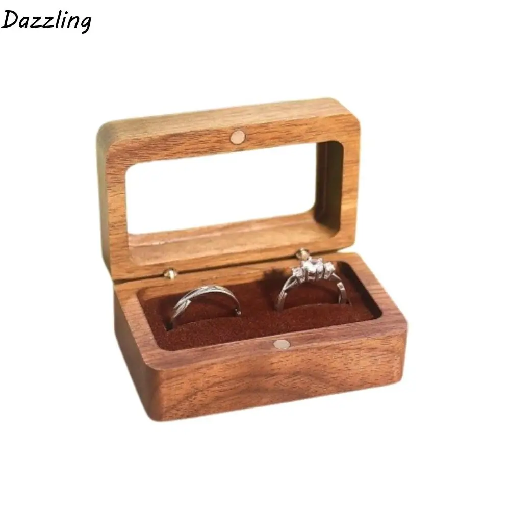 Double Slot Wooden Ring Box Opening Window Dustproof Black Walnut Cufflinks Box Rectangular Exquisite Jewelry Ring Holder
Double Slot Wooden Ring Box Opening Window Dustproof Black Walnut Cufflinks Box Rectangular Exquisite Jewelry Ring Holder