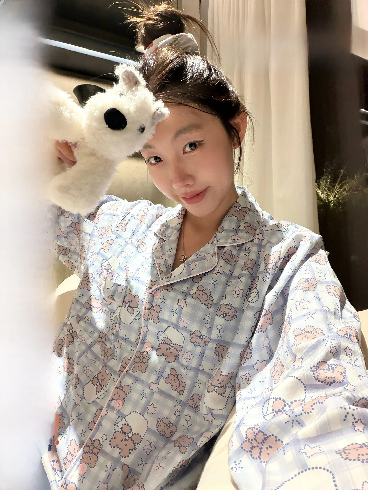 Эксклюзивный комплект Ranwear: Мягкий пижамный комплект с принтом «Мишка и Облака» в клетку для дома, повседневный, для отдыха, женский, модный, с длинным рукавом, V-образный вырез
Эксклюзивный комплект Ranwear: Мягкий пижамный комплект с принтом «Мишка и Облака» в клетку для дома, повседневный, для отдыха, женский, модный, с длинным рукавом, V-образный вырез