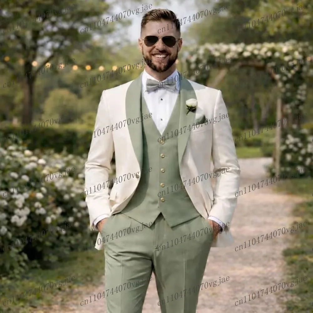 Mint Green And White Men Suit Formal Wedding Party Groom Business Male Tuxedos Customized 3 Piece Set Jacket Vest Pants
Mint Green And White Men Suit Formal Wedding Party Groom Business Male Tuxedos Customized 3 Piece Set Jacket Vest Pants