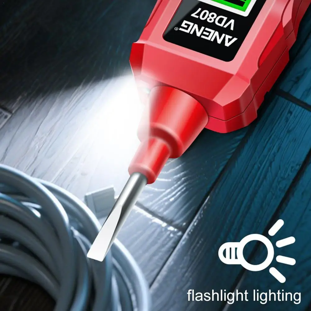 VD807 умный электрический тестер-ручка переменного тока 12-300 В тестер напряжения NCV датчик провода 50/60 Гц профессиональный инструмент для электрика
VD807 умный электрический тестер-ручка переменного тока 12-300 В тестер напряжения NCV датчик провода 50/60 Гц профессиональный инструмент для электрика 