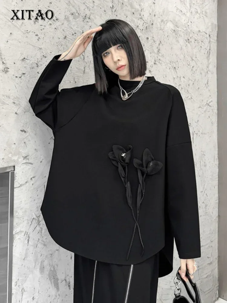 XITAO Asymmetrical Three-dimensional Decoration Sweatshirts Solid Color Stand Collar Pullover Temperament Tops Spring LJ1081
XITAO Asymmetrical Three-dimensional Decoration Sweatshirts Solid Color Stand Collar Pullover Temperament Tops Spring LJ1081