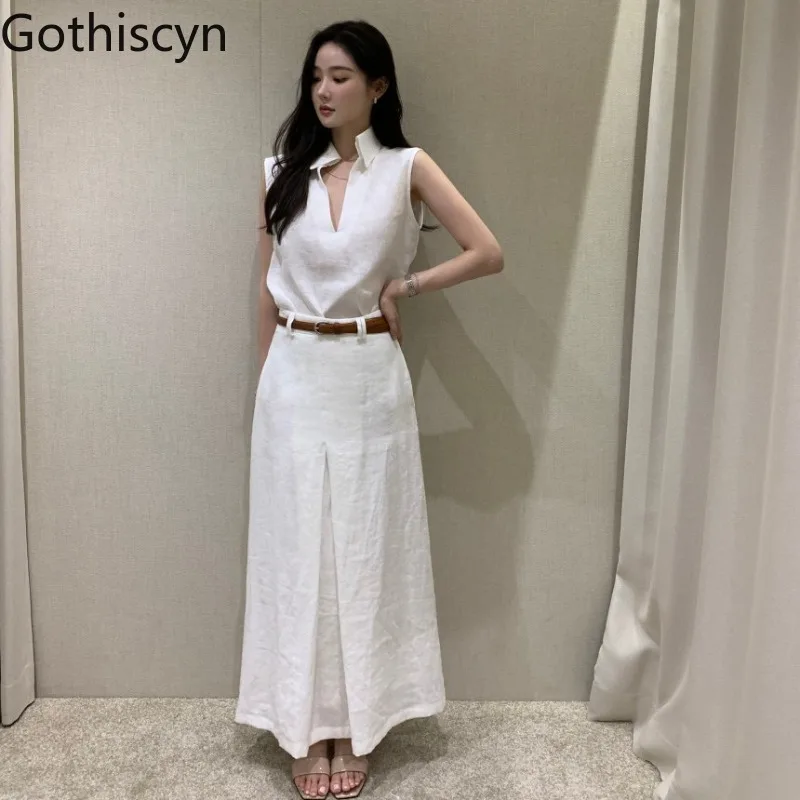 Gothiscyn Commute Set Women's Summer V-neck Sleeveless Top High Waist Long Skirt Two-piece Set Fashion Female Clothes
Gothiscyn Commute Set Women's Summer V-neck Sleeveless Top High Waist Long Skirt Two-piece Set Fashion Female Clothes