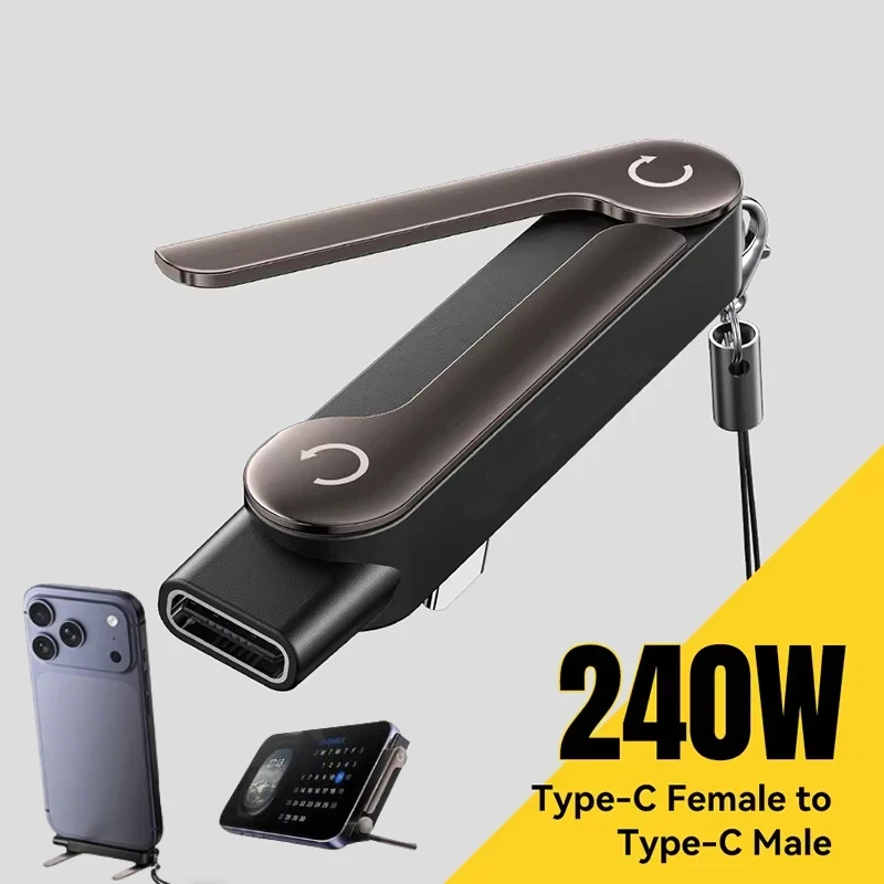 3PCS Type C Phone Charging Stand Adapter 240W Fast Charging Type-C Male to USB-C Female Converter With Foldable Vertical Stand
3PCS Type C Phone Charging Stand Adapter 240W Fast Charging Type-C Male to USB-C Female Converter With Foldable Vertical Stand