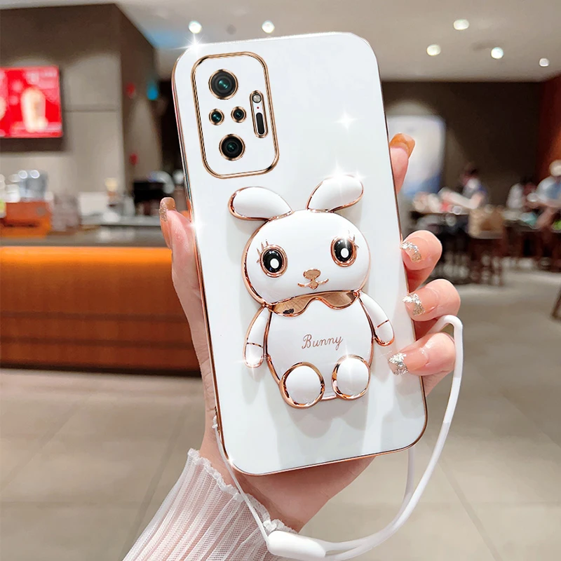 Cute Cartoon Rabbit Fold Stand For Xiaomi Redmi Note 10 Pro Max Phone Case With Lanyard Luxury Plating Cover
Cute Cartoon Rabbit Fold Stand For Xiaomi Redmi Note 10 Pro Max Phone Case With Lanyard Luxury Plating Cover