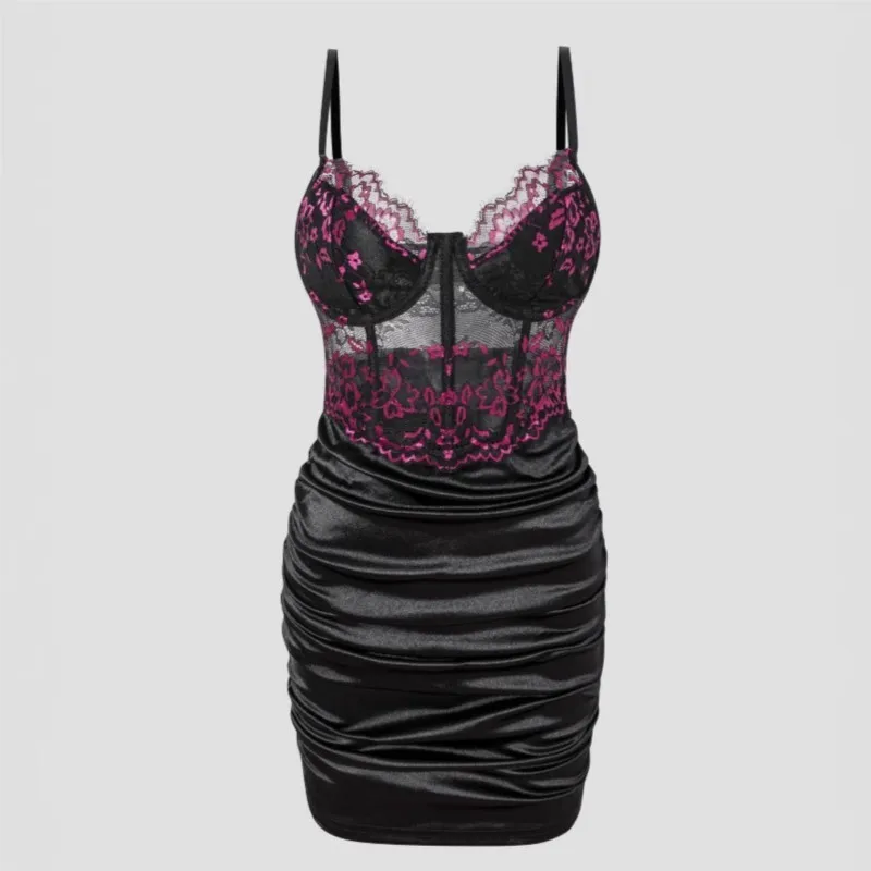Hot Girls Slim Spaghetti Strap Mini Dresses Women Sexy See Through Flower Lace Fold Package Hip Bodycon Short Dress Club Vestido
Hot Girls Slim Spaghetti Strap Mini Dresses Women Sexy See Through Flower Lace Fold Package Hip Bodycon Short Dress Club Vestido