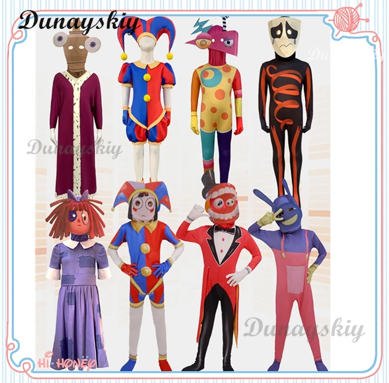 The Amazing Digital Circus Cosplay Costume for Adults Kids Clown Pomni Dress Up Jumpsuit Halloween Party Outfits Bodysuits
The Amazing Digital Circus Cosplay Costume for Adults Kids Clown Pomni Dress Up Jumpsuit Halloween Party Outfits Bodysuits