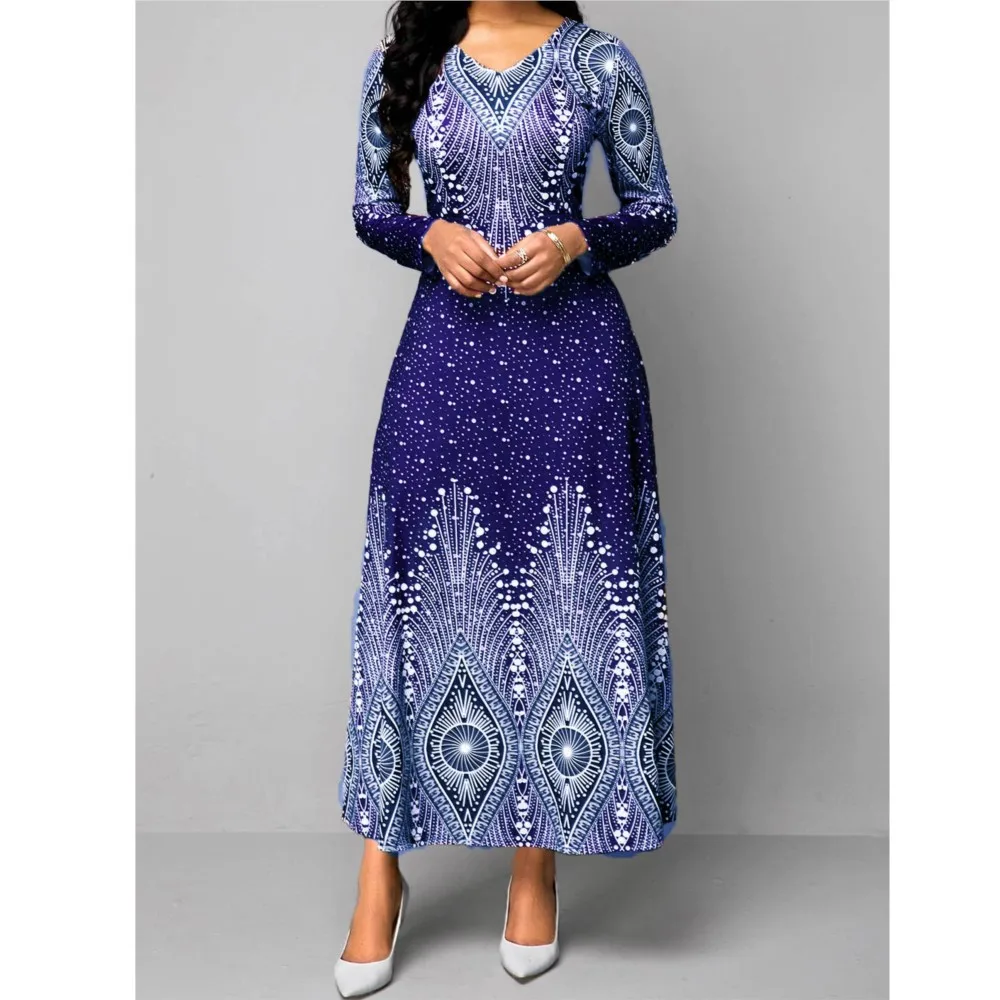 Fashionable Women's New Party Long Dress Summer Loose Bohemian Style Retro Lotus Elegant V-Neck High Waist Long Sleeve Dresses
Fashionable Women's New Party Long Dress Summer Loose Bohemian Style Retro Lotus Elegant V-Neck High Waist Long Sleeve Dresses