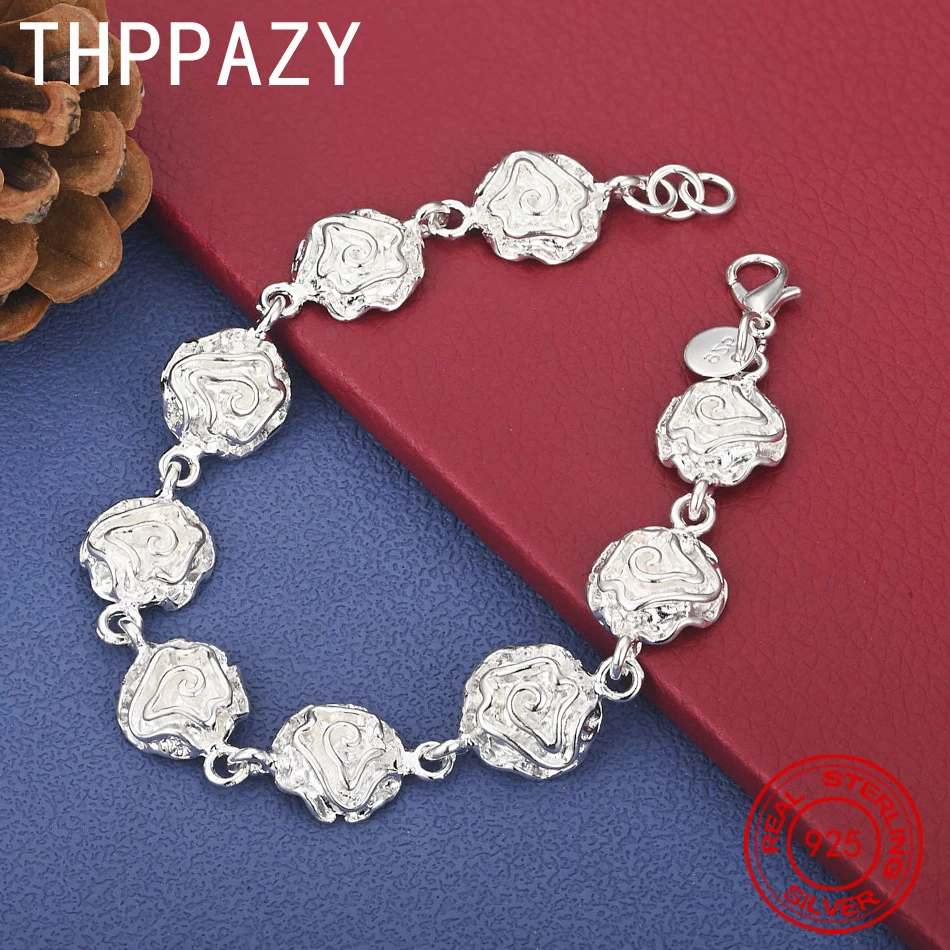 THPPAZY 925 Sterling Silver Flower Bracelet Fine Beautiful High Quality Jewelry Gift Women Charm Engagement Wedding Party Gift
THPPAZY 925 Sterling Silver Flower Bracelet Fine Beautiful High Quality Jewelry Gift Women Charm Engagement Wedding Party Gift
