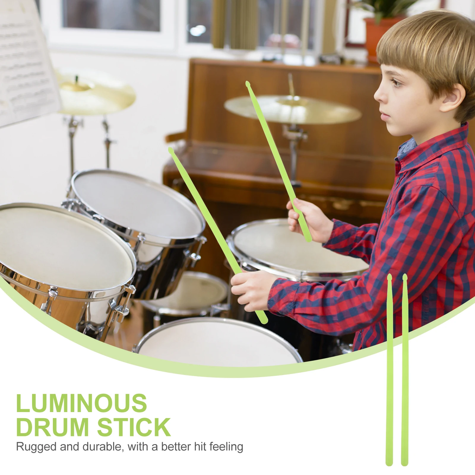 2 Pcs Kids Musical Instruments Luminous Drum Stick Drumsticks Walnut Accessories Green Nylon Light up Child
2 Pcs Kids Musical Instruments Luminous Drum Stick Drumsticks Walnut Accessories Green Nylon Light up Child