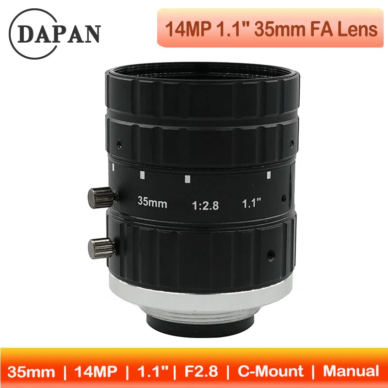 HD 14 Megapixel 35 mm Fixed Focal Length 1.1Inch Large Sensor Low Distortion Machine Vision Lenses C Mount F2.8 Industrial Lens
HD 14 Megapixel 35 mm Fixed Focal Length 1.1Inch Large Sensor Low Distortion Machine Vision Lenses C Mount F2.8 Industrial Lens