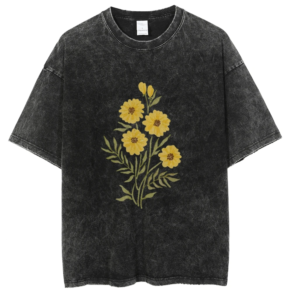 Round Neck Shirts Flower Print Y2K Style Short Sleeve Hip Hop 100% Cotton Streetwear Washed T-shirt Top Summer Clothes Women
Round Neck Shirts Flower Print Y2K Style Short Sleeve Hip Hop 100% Cotton Streetwear Washed T-shirt Top Summer Clothes Women