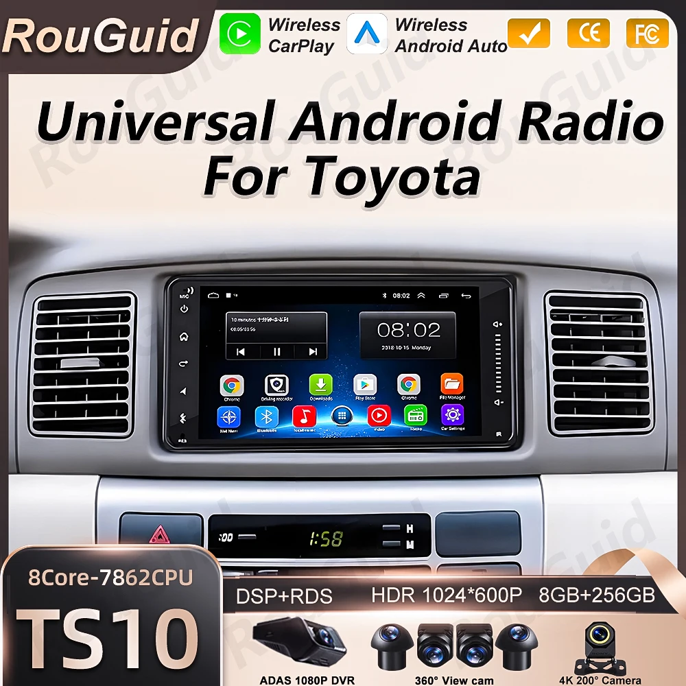 Автомагнитола 2DIN для Toyota COROLLA VIOS CROWN CAMRY HIACE PREVIA RAV4, мультимедийный плеер, беспроводной Carplay, GPS, стерео, Bluetooth, Wi-Fi
Автомагнитола 2DIN для Toyota COROLLA VIOS CROWN CAMRY HIACE PREVIA RAV4, мультимедийный плеер, беспроводной Carplay, GPS, стерео, Bluetooth, Wi-Fi
