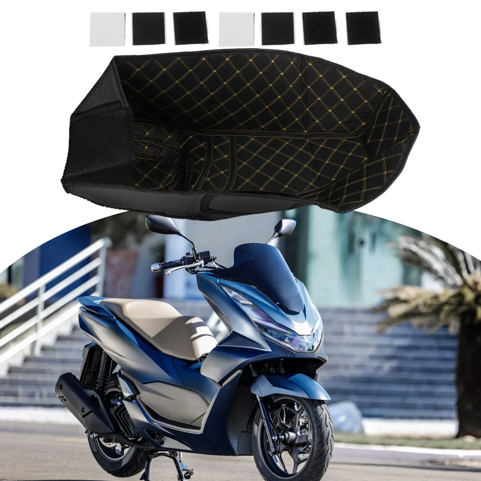 Защитный вкладыш для багажника мотоцикла Honda PCX160, предназначенный для заднего отсека для хранения и защиты багажа от повреждений.
Защитный вкладыш для багажника мотоцикла Honda PCX160, предназначенный для заднего отсека для хранения и защиты багажа от повреждений.