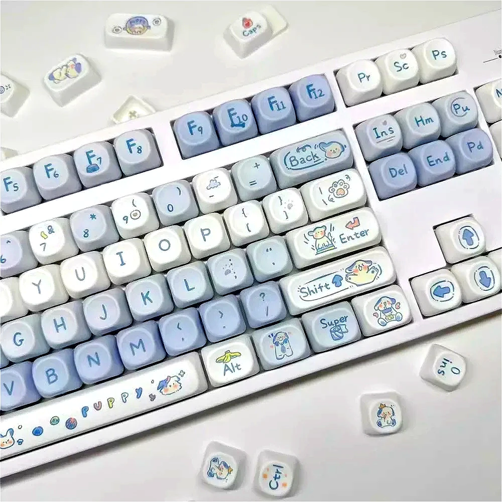 PBT material, small full set of MOA blue and white, keycaps, cartoon cute puppy, suitable for mechanical keyboard keycaps
PBT material, small full set of MOA blue and white, keycaps, cartoon cute puppy, suitable for mechanical keyboard keycaps