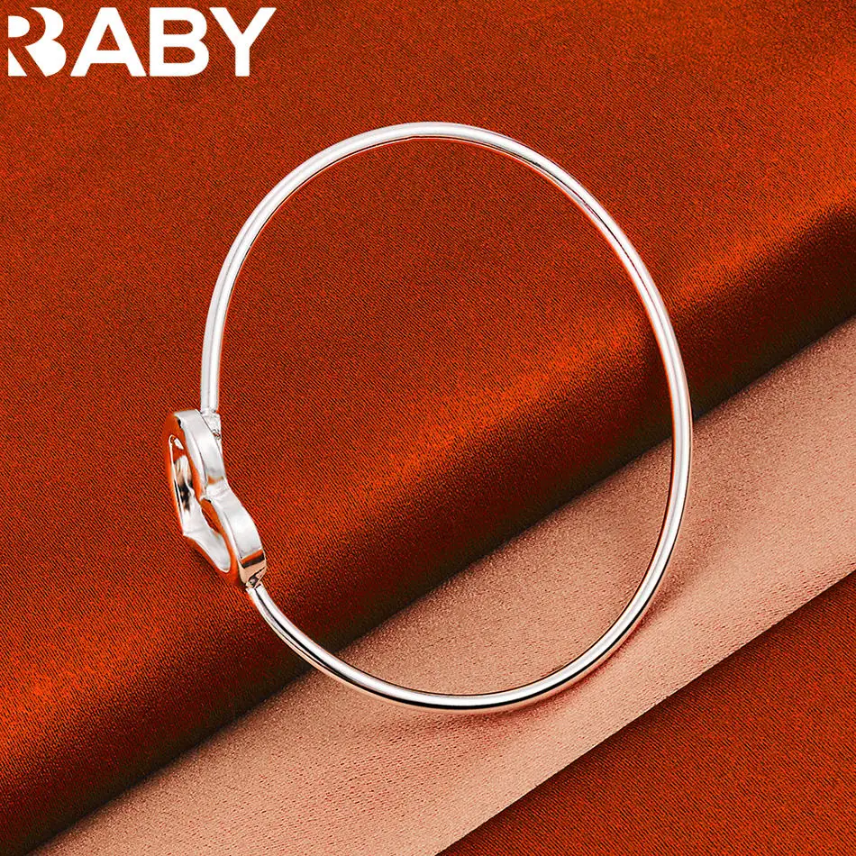 URBABY 925 Sterling Silver Heart Bangle Open Bracelet For Women Fashion Jewelry Classic Simple Party Accessories Birthday Gift
URBABY 925 Sterling Silver Heart Bangle Open Bracelet For Women Fashion Jewelry Classic Simple Party Accessories Birthday Gift