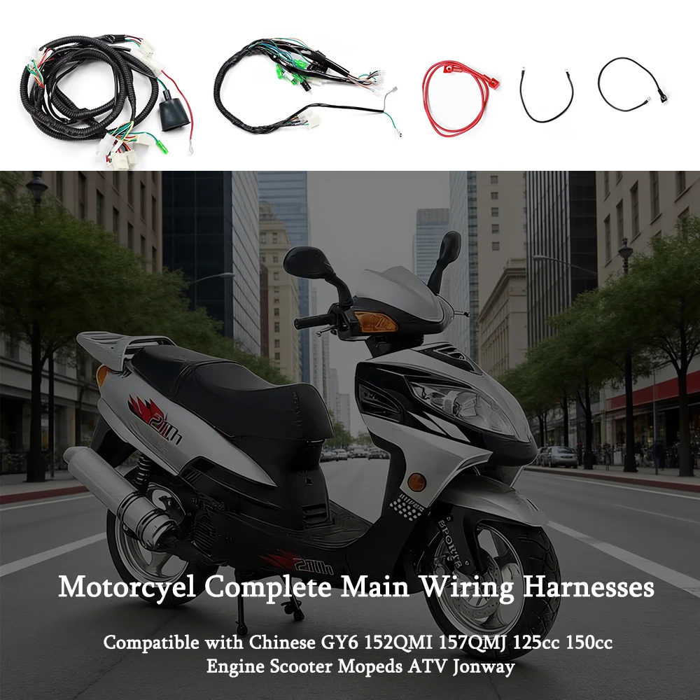Полный комплект электропроводки для мотоциклов, совместимый с китайскими двигателями GY6 152QMI 157QMJ 125cc 150cc, для скутеров, мопедов, квадроциклов, Jonway
Полный комплект электропроводки для мотоциклов, совместимый с китайскими двигателями GY6 152QMI 157QMJ 125cc 150cc, для скутеров, мопедов, квадроциклов, Jonway