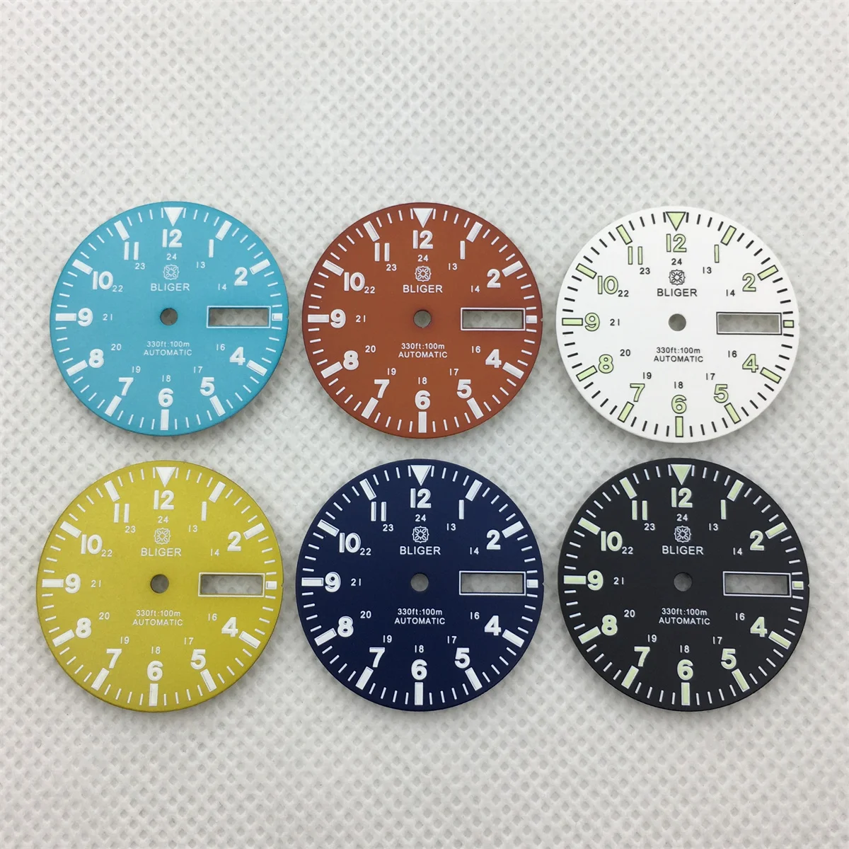 BLIGER 29mm black and white Red Yellow Blue dual date calendar window dial fits NH36A movement men's watch accessory C3 luminous
BLIGER 29mm black and white Red Yellow Blue dual date calendar window dial fits NH36A movement men's watch accessory C3 luminous