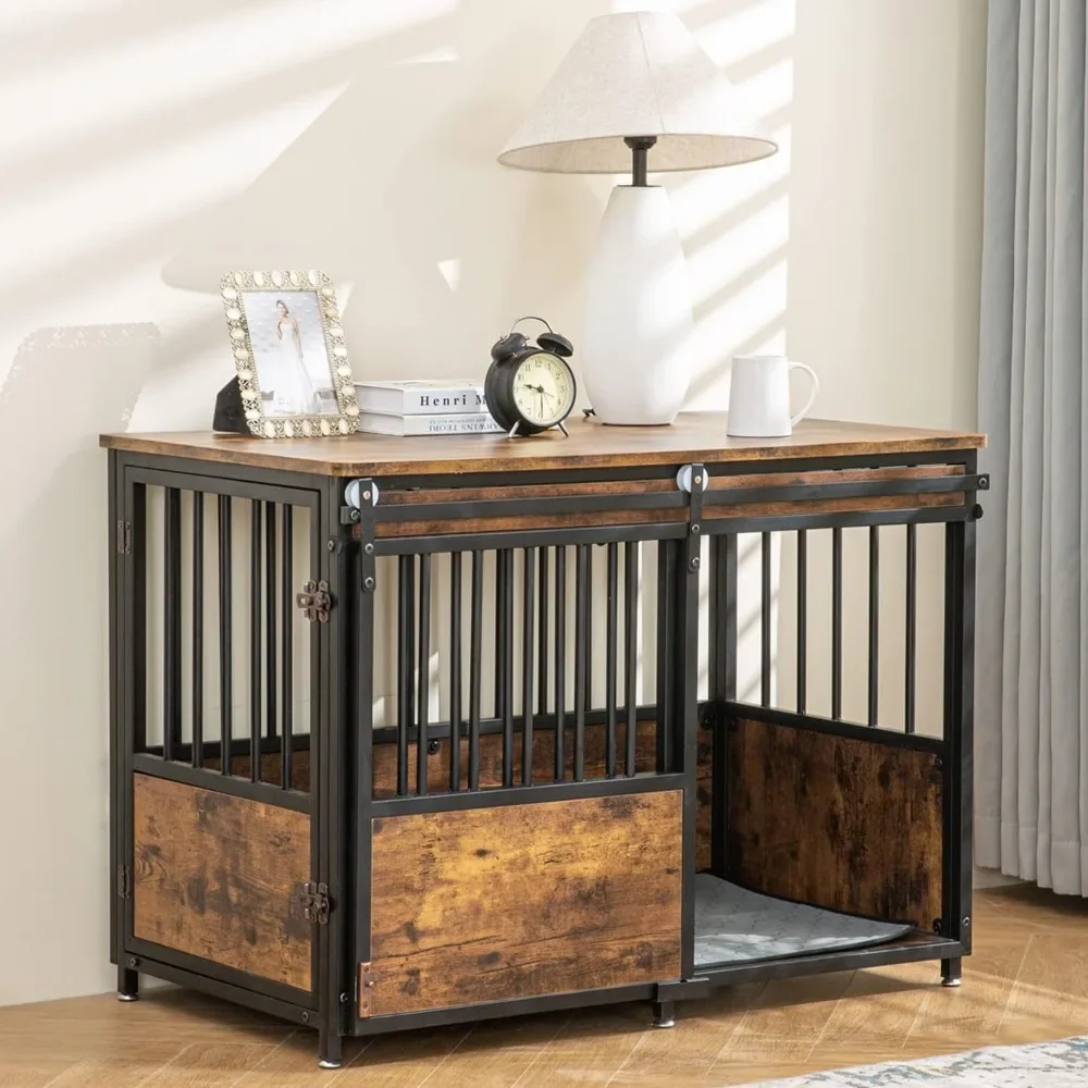40 Inch Dog Crate Furniture with Cushion for Large Medium Dogs, Wooden Heavy Duty Dog Kennel with Double Doors, Decorativ
40 Inch Dog Crate Furniture with Cushion for Large Medium Dogs, Wooden Heavy Duty Dog Kennel with Double Doors, Decorativ