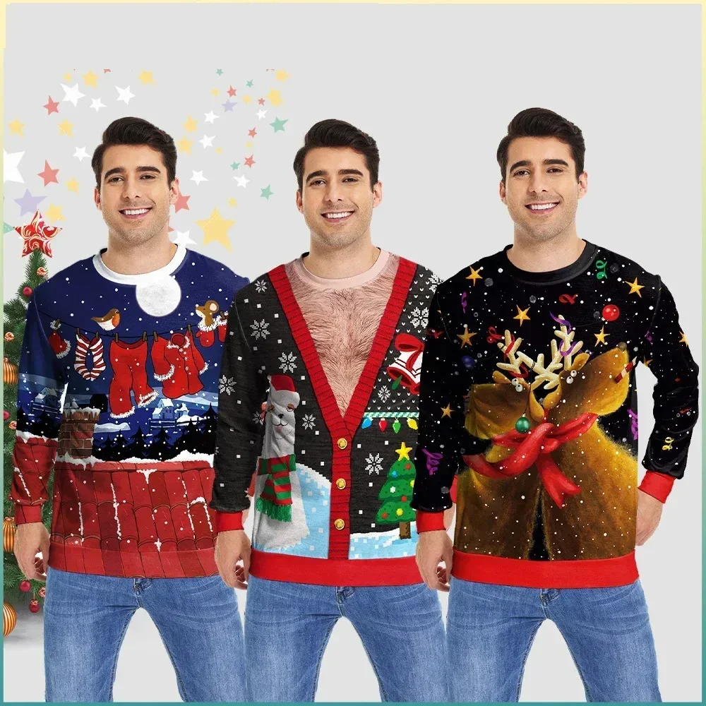 Christmas Elk Cartoon O-neck Sweatshirt Christmas Element Print Couple Top Ugly Xmas Gifts Unisex Christmas Party Pullover New
Christmas Elk Cartoon O-neck Sweatshirt Christmas Element Print Couple Top Ugly Xmas Gifts Unisex Christmas Party Pullover New