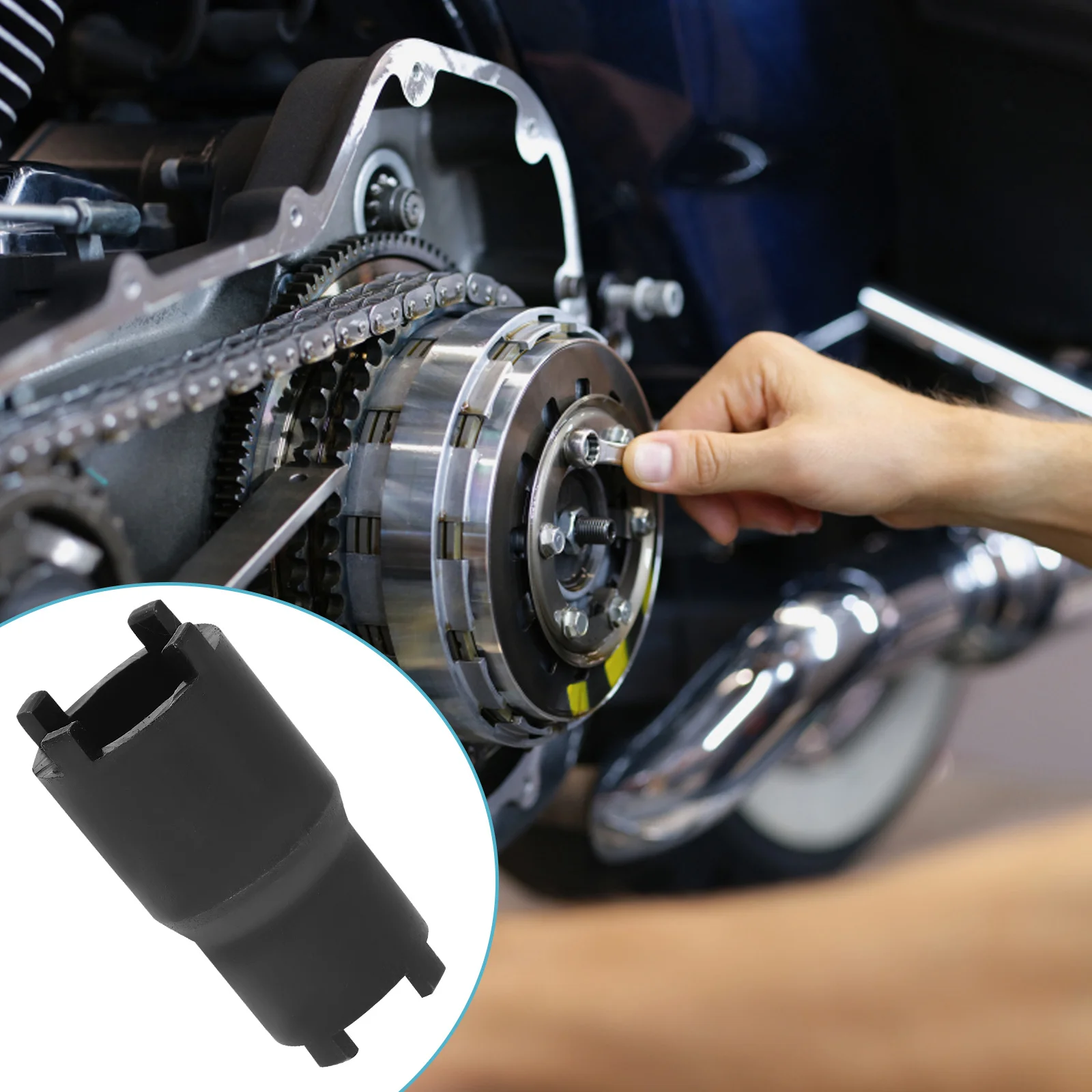 Clutch Nut Removal Tool Carbon Steel Durable Motorcycle Clutch Nut Spanner Wrench Repair Tool Motorcycle Accessory
Clutch Nut Removal Tool Carbon Steel Durable Motorcycle Clutch Nut Spanner Wrench Repair Tool Motorcycle Accessory