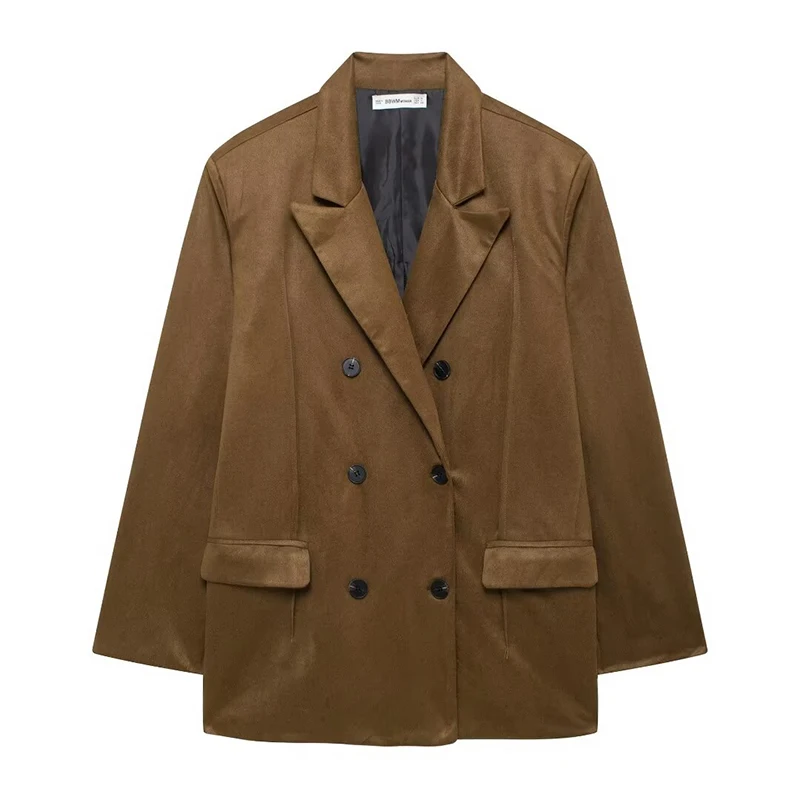 Willshela женский модный коричневый двубортный пиджак с карманами винтажный с длинными рукавами и зубчатым вырезом женские офисные женские наряды
Willshela женский модный коричневый двубортный пиджак с карманами винтажный с длинными рукавами и зубчатым вырезом женские офисные женские наряды