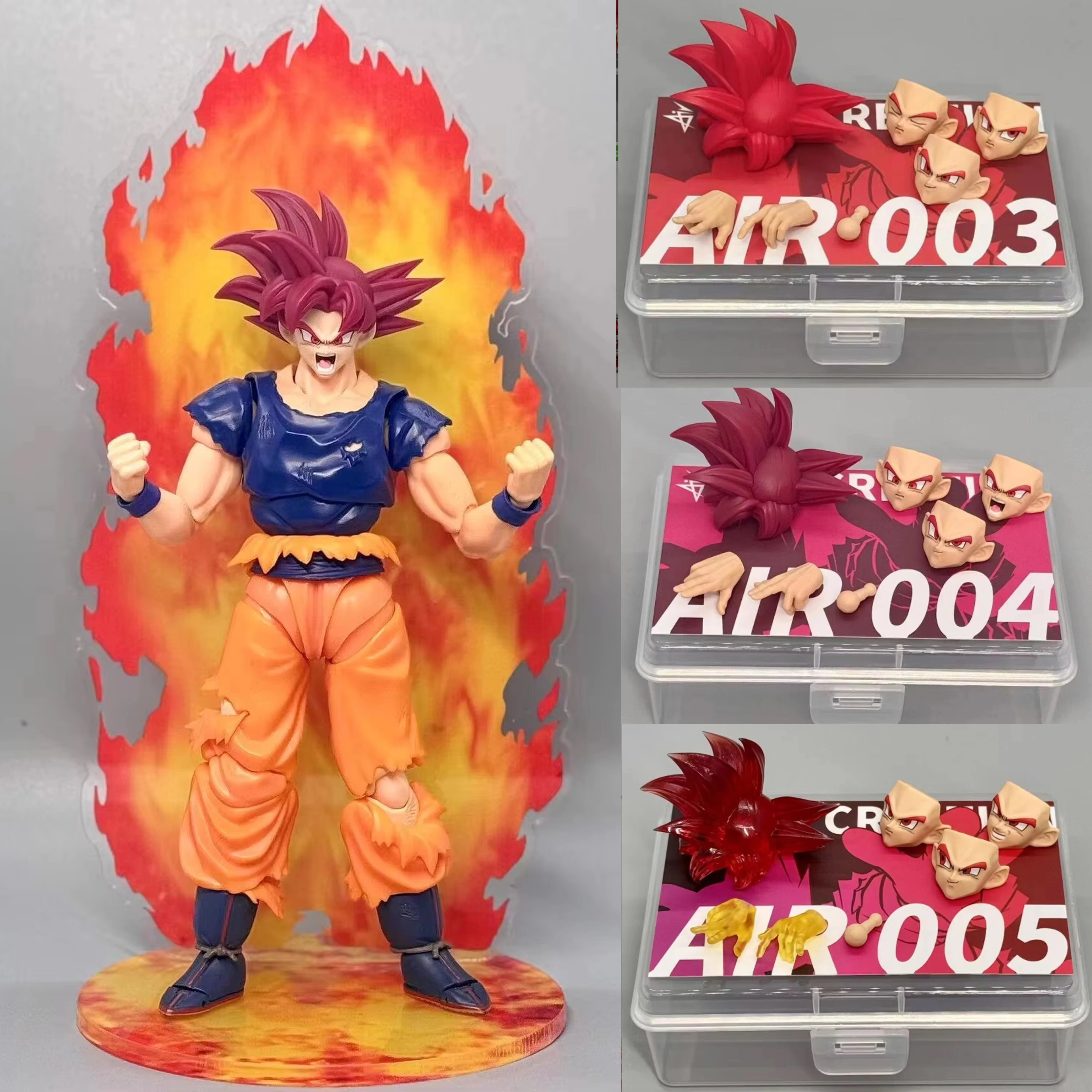 Air03/04/05 Super Saiyan God Son Goku Heads Kit Accessories Red God Breath Goku Dragon Ball Hair Face Kits Suitable 2.0/3.0 Body
Air03/04/05 Super Saiyan God Son Goku Heads Kit Accessories Red God Breath Goku Dragon Ball Hair Face Kits Suitable 2.0/3.0 Body