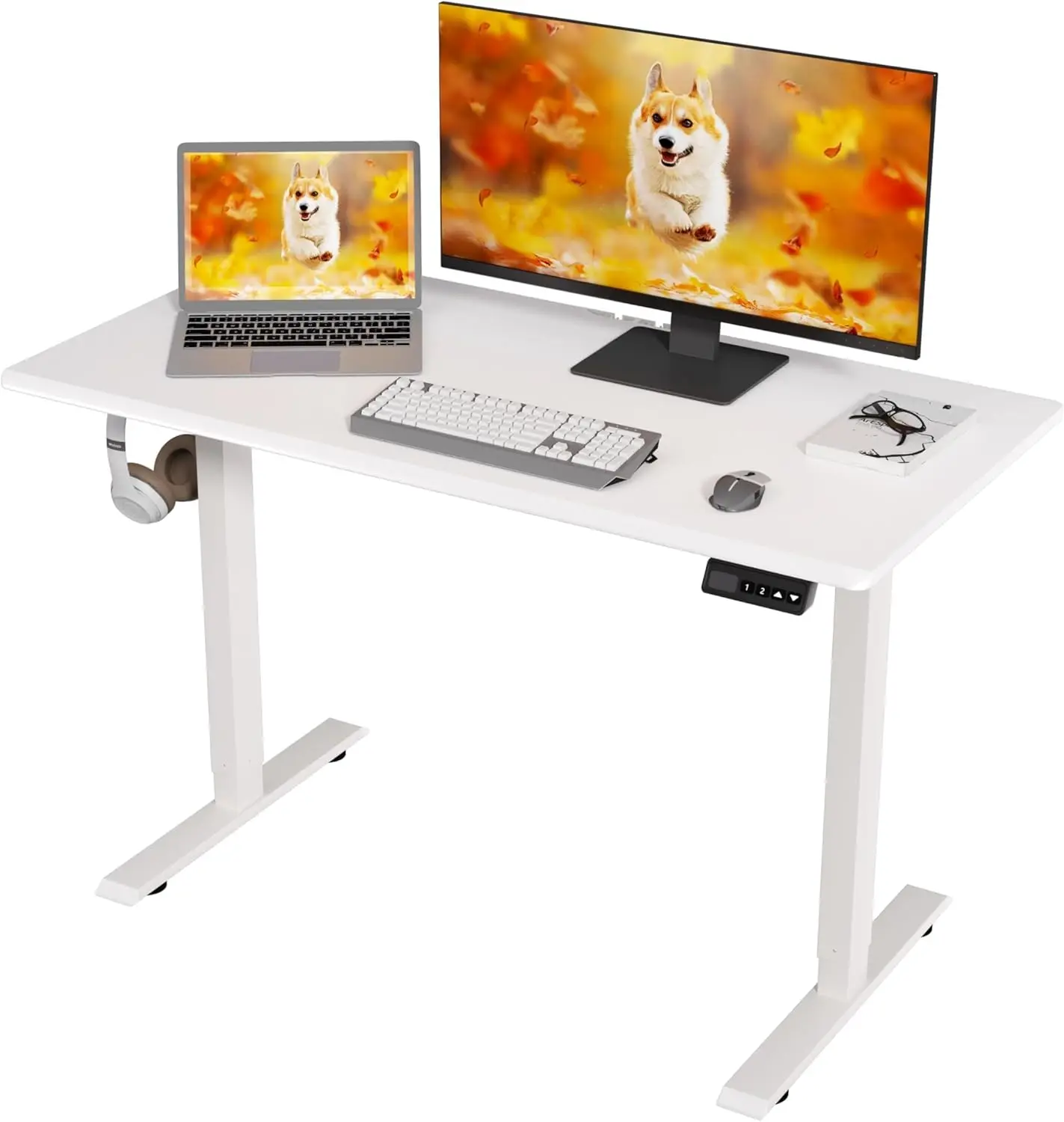 Electric Height Adjustable Desk 48x24 inches (White Frame +White Top) Weight Capacity 132 lbs 2-Level Memory
Electric Height Adjustable Desk 48x24 inches (White Frame +White Top) Weight Capacity 132 lbs 2-Level Memory