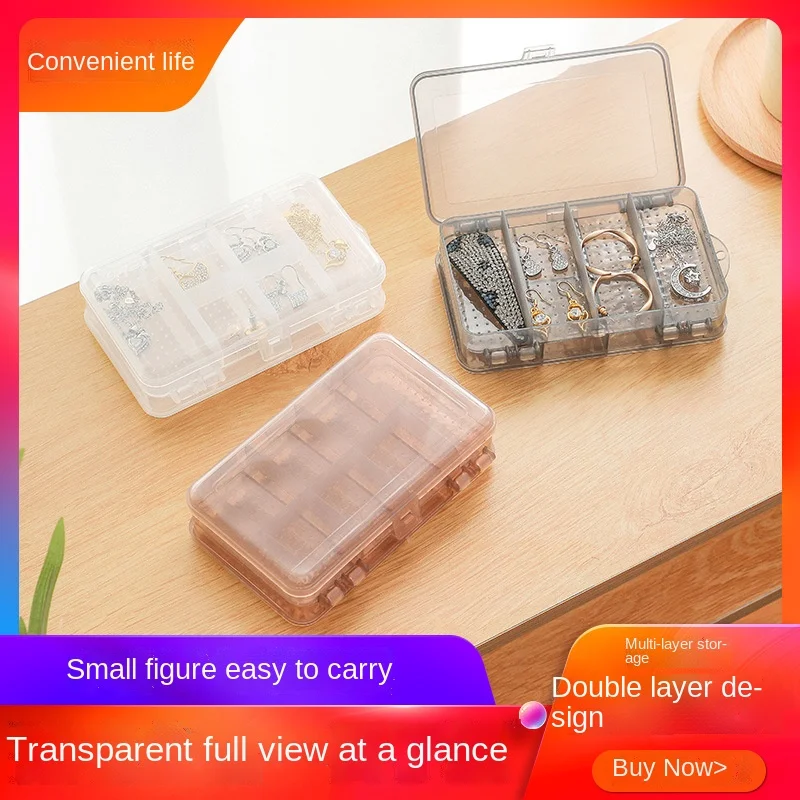 Small Portable Jewelry Storage Box, Transparent Double Layer Container, Mini Store, 10 Boxes
Small Portable Jewelry Storage Box, Transparent Double Layer Container, Mini Store, 10 Boxes